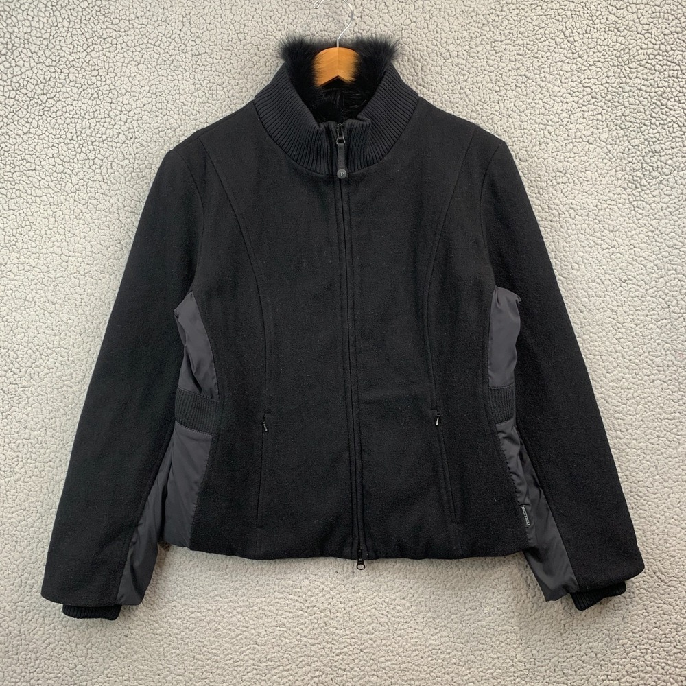 Pendleton Urban Wear Women's Large Fur Neck 100% Merino Wool Full Zip Jacket